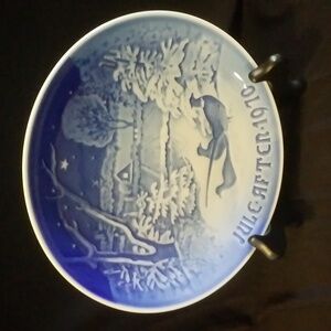 PLATE Bing & Grondahl Copenhagen 1970 JULE AFTER Pheasants in the Snow Christmas